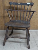 Windsor Style Plank Seat Comb Back