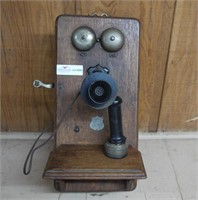 Wall Mounted Telephone in Oak Case,
