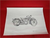 Indian Motorcycle Print, Signed and Numbered