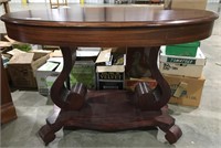 Maghogany Empire Lyre base oval top table