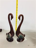pair of clay swans- japan