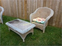 Wicker Chair & Table