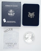 2000 PROOF SILVER EAGLE W BOX PAPERS