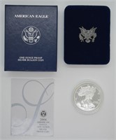 2004 PROOF SILVER EAGLE W BOX PAPERS