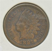 1891 INDIAN HEAD CENT  XF
