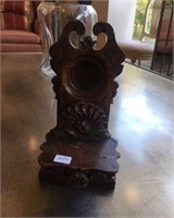 Antique carved wood pocket watch stand