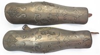 A PAIR OF VICTORIAN ERA ARMOR GREAVES