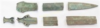 SEVEN BRONZE AGE CELTIC SWORD FRAGMENTS