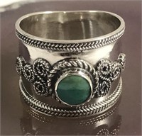 .925 Silver Ring with Turquoise Stone
