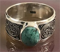 .925 Silver Turquoise Stone Ring