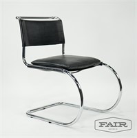 Chrome and Leather Cantilever Chair