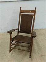 Vintage Cane Back Wooden Rocking Chair