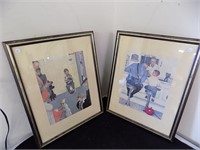 2 Norman Rockwell Prins 17.5 x 22 " Frames
