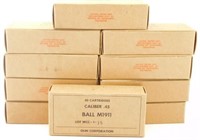 10 Boxes of 50 cartridges of .45 cal ACP ball