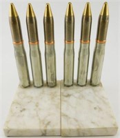 Pair of trench art bookends: Made from