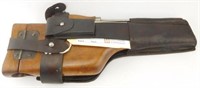 Luger broom handle gun stock in leather