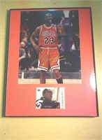 Michael Jordan photo & Upper Deck Rookie card