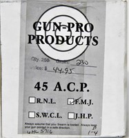 250 Rounds of Gun Pro .45 ACP FMJ Ammunition