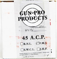 250 Rounds of Gun-Pro .45 ACP Ammo 230 Gr. FMJ