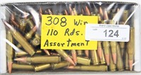 110 Rounds of .308 Win Ammo Assorted box