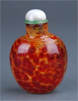 Glass imitating realgar snuff bottle.