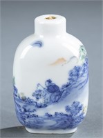 Blue and white porcelain snuff bottle.