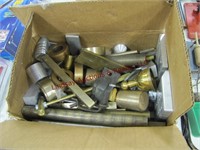 box of brass & alum. for making knives