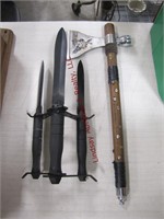 3 blade knife & hatchet