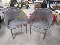 2- wicker patio chairs