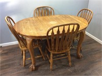OAK TABLE WITH 4 CHAIRS