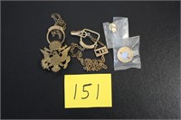 MISC. PINS, WATCH FOBS & US HAT BADGE