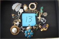 PINS & BROOCHES (SOME SIGNED)