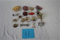PINS & BROOCHES (SOME SIGNED)