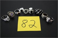 8 COSTUME/COCKTAIL RINGS