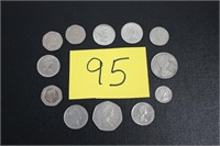 6 CANADIAN COINS & 6 PENCE COINS
