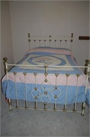 Iron Bed with Brass Feniels, circa 1920