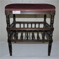 Canterbury stool with upholstered seat