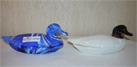 Pair of Unmatched Fenton Duck Candy Dish -