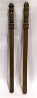 2 ANTIQUE WOODEN POLICE BILLY CLUB BATON