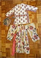 Kimono; Ukranian folk blouse; & pillow
