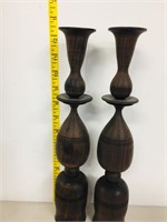 African wood carved candle sticks