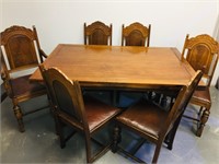 antique walnut table & chairs
