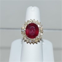 14kt yellow gold ruby and diamond ring