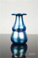 Dale Tiffany signed Iridescent Blue Glass Vase