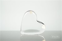 Baccarat Crystal French Clear Heart Paperweight