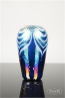 Iridescent Feathered Rainbow Glass Vase