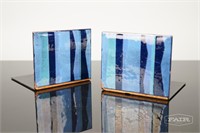 Pair of Enamel Bookends