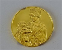 1974 Madonna Litta Gold Over Sterling Medallion