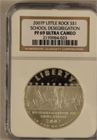 2007 P Little Rock School $1 Silver Proof Coin