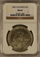 1983 S Olympic Silver Dollar Ms69